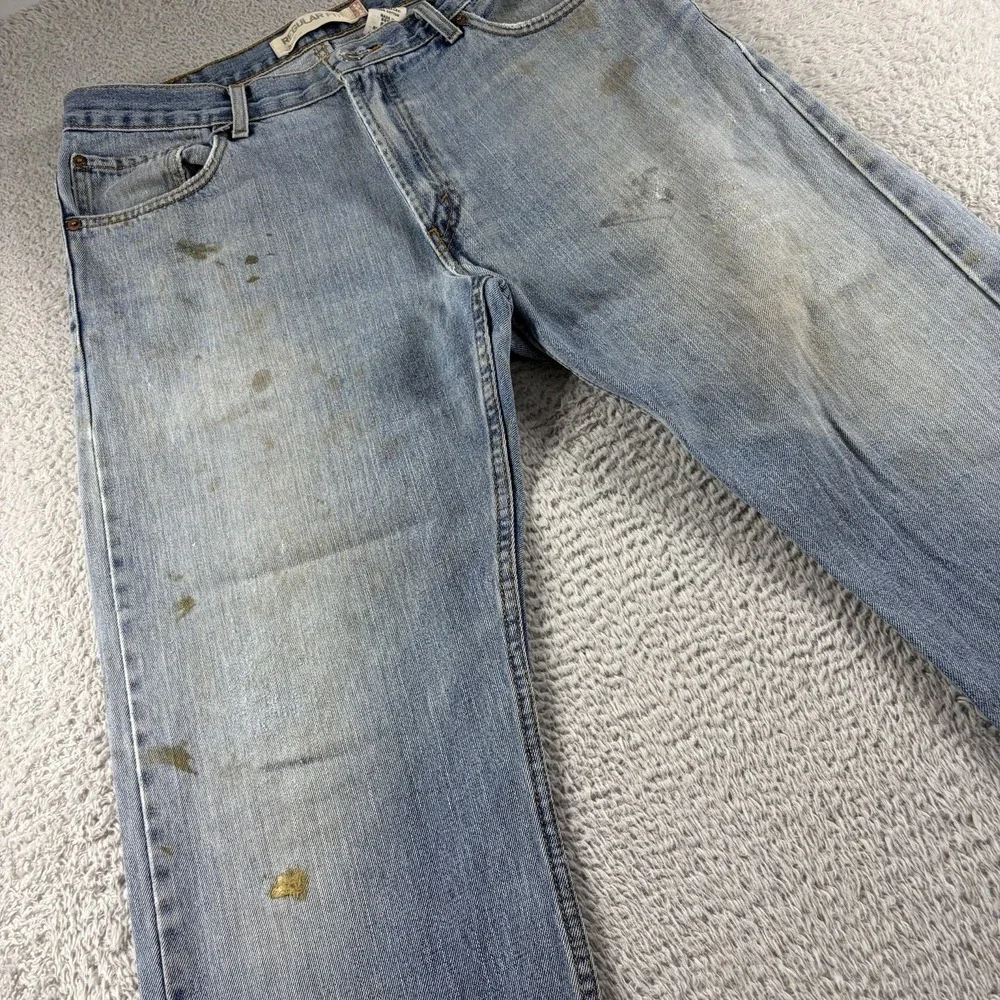 Vintage Levi 505 Jeans Mens 36x30 (Fits 32x28) Regular Heavily‎ Distressed Stain